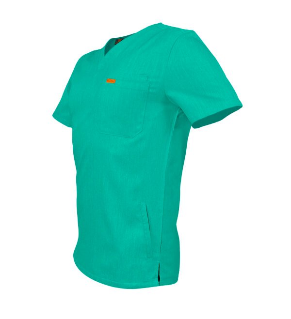 Bluza medicala de barbati slim fit cu patru buzunare