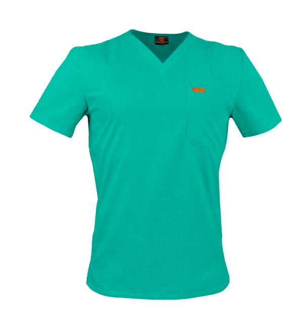 Bluza medicala de barbati slim fit cu patru buzunare