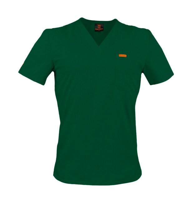 Bluza medicala de barbati slim fit cu patru buzunare