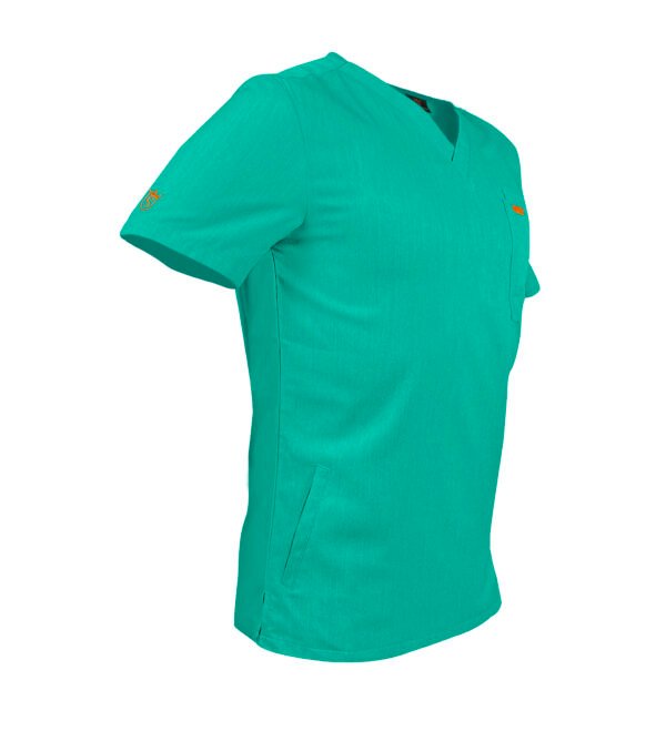 Bluza medicala de barbati slim fit cu patru buzunare