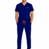 ablbastru royal slim barbat Bluza medicala de barbati slim fit cu patru buzunare