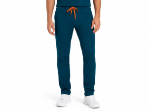 albastru carabie slim barbat pantalon Pantalon medical de barbati slim fit cu zece buzunare