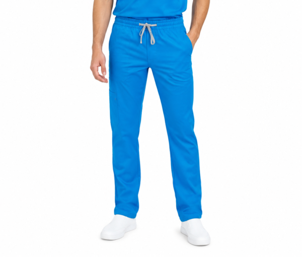 Pantalon medical de barbati slim fit cu opt buzunare