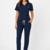 albastru inchis dama slim Bluza medicala de dama slim fit cu trei buzunare