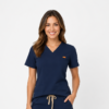 albastru inchis dama slim bluza Bluza medicala de dama slim fit cu trei buzunare