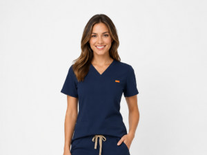 Bluza medicala de dama slim fit cu trei buzunare