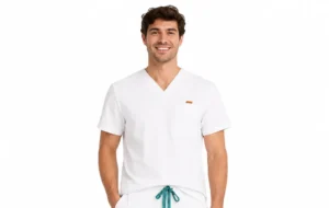 Bluza medicala de barbati Regular fit cu trei buzunare