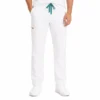 barbat-alb-slim-pantalon Pantalon medical de barbati Regular fit cu sapte buzunare