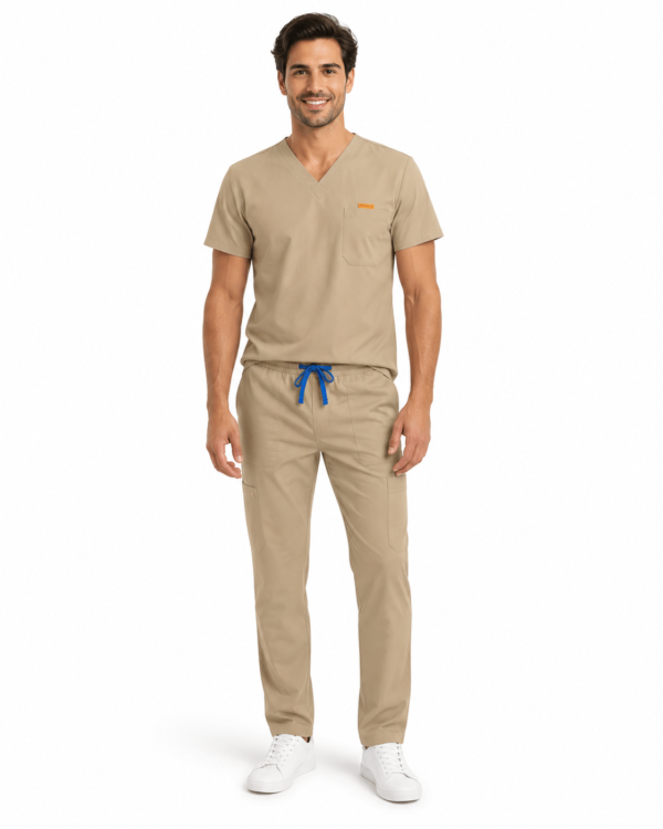 Bluza medicala de barbati slim fit cu patru buzunare
