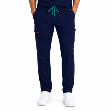 Pantalon medical de barbati Regular fit cu sapte buzunare