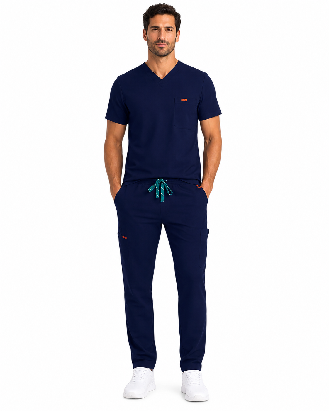 Pantalon medical de barbati Regular fit cu sapte buzunare