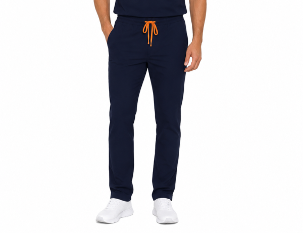 Pantalon medical de barbati slim fit cu zece buzunare