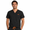 Bluza medicala de barbati slim fit cu patru buzunare