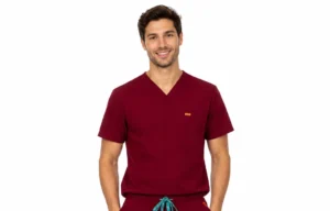 Bluza medicala de barbati Regular fit cu trei buzunare