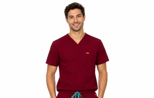 Bluza medicala de barbati Regular fit cu trei buzunare