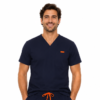 Bluza medicala de barbati slim fit cu patru buzunare