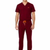 barbat slim rosu inchis Bluza medicala de barbati slim fit cu patru buzunare