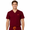 barbat slim rosu inchis bluza Bluza medicala de barbati slim fit cu patru buzunare