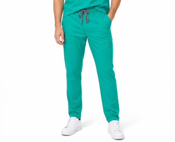 Pantalon medical de barbati slim fit cu opt buzunare