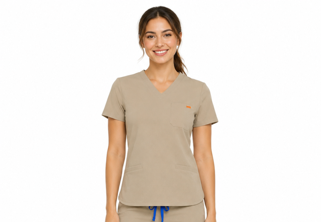 Bluza medicala de dama slim fit cu trei buzunare