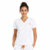 dama alb slim bluza Bluza medicala de dama slim fit cu trei buzunare