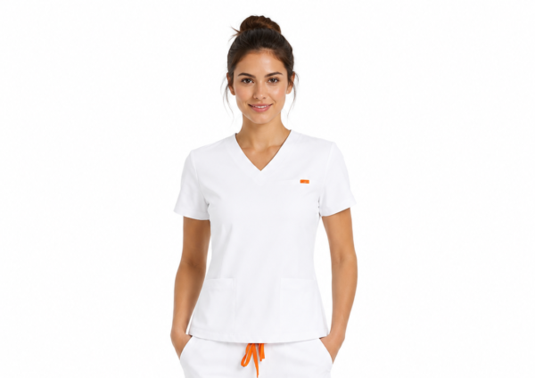 Bluza medicala de dama slim fit cu trei buzunare