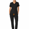 dama negru slim Pantalon medical de dama slim fit cu zece buzunare