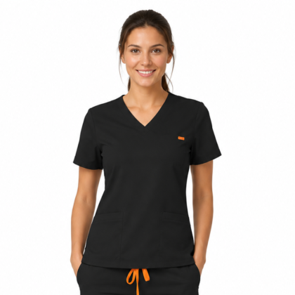 Bluza medicala de dama slim fit cu trei buzunare
