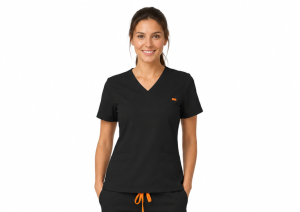 Bluza medicala de dama slim fit cu trei buzunare