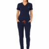 dama slim navy Bluza medicala de dama slim fit cu trei buzunare