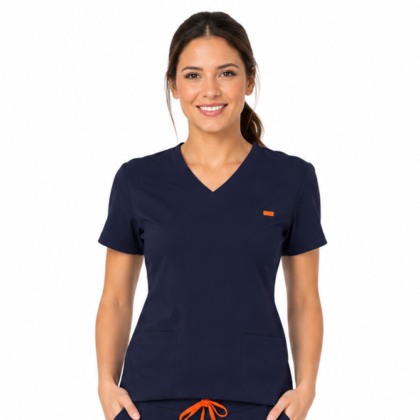 Bluza medicala de dama slim fit cu trei buzunare