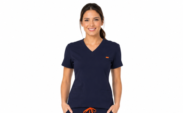 Bluza medicala de dama slim fit cu trei buzunare