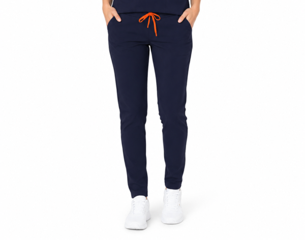 Pantalon medical de dama slim fit cu zece buzunare