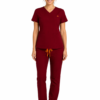 dama slim rosu inchis Pantalon medical de dama slim fit cu zece buzunare