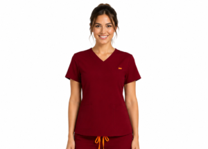 Bluza medicala de dama slim fit cu trei buzunare