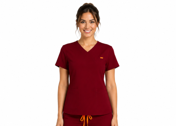 Bluza medicala de dama slim fit cu trei buzunare