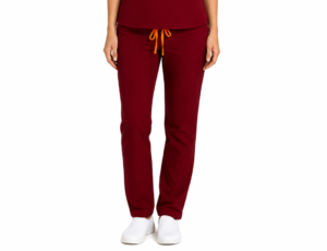 dama slim rosu inchis pantalon Pantalon medical de dama slim fit cu zece buzunare