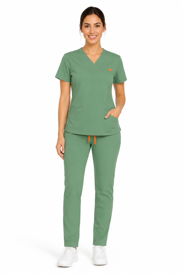 Bluza medicala de dama slim fit cu trei buzunare