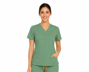 Bluza medicala de dama slim fit cu trei buzunare