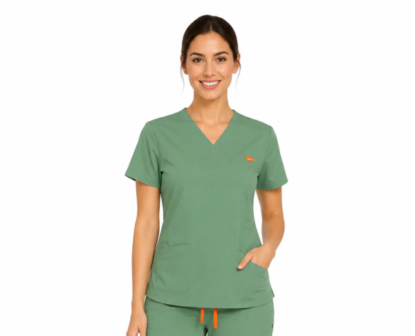 Bluza medicala de dama slim fit cu trei buzunare