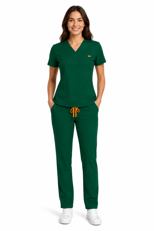 Bluza medicala de dama slim fit cu trei buzunare