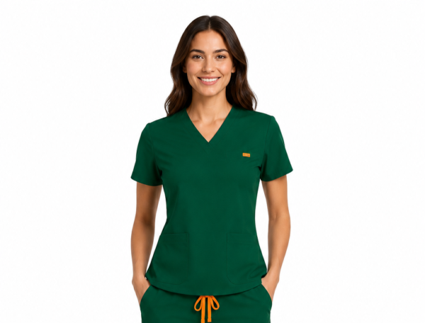 Bluza medicala de dama slim fit cu trei buzunare