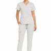 gre deschis slim dama Bluza medicala de dama slim fit cu trei buzunare