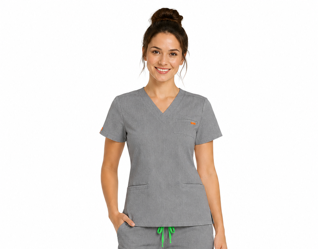 Bluza medicala de dama slim fit cu trei buzunare