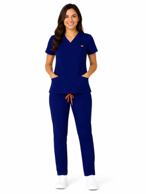 royal albastru dama slim Bluza medicala de dama slim fit cu trei buzunare