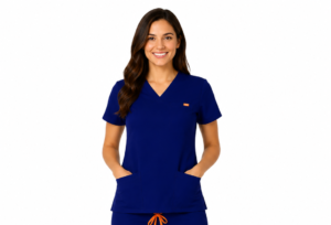 Bluza medicala de dama slim fit cu trei buzunare