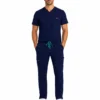 Bluza medicala de barbati Regular fit cu trei buzunare