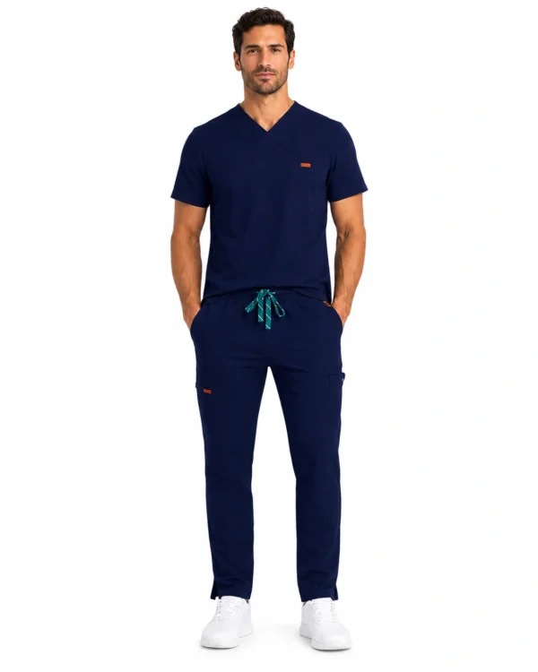 Bluza medicala de barbati Regular fit cu trei buzunare
