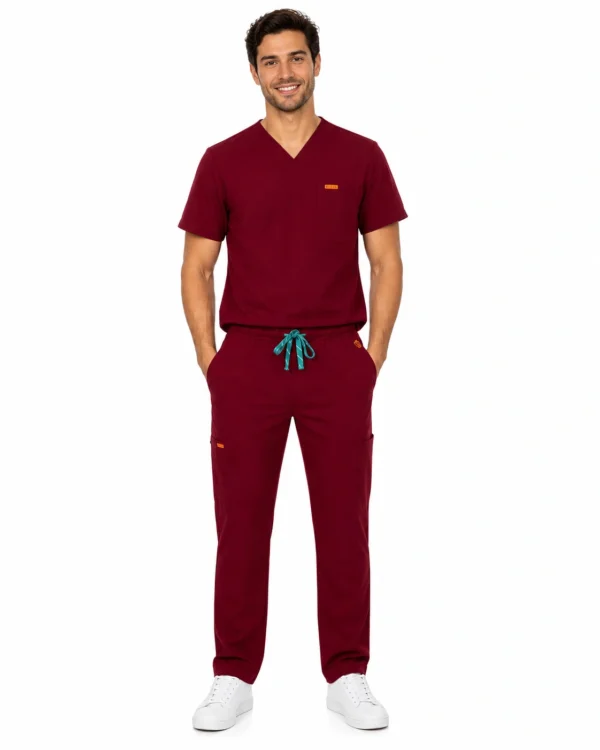 Bluza medicala de barbati Regular fit cu trei buzunare