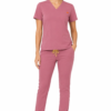 roz slim dama Bluza medicala de dama slim fit cu trei buzunare